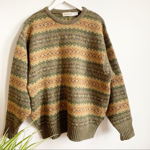L.L. Bean Sweaters - Vintage L.L. Bean Dad Sweater 100% Wool Size L